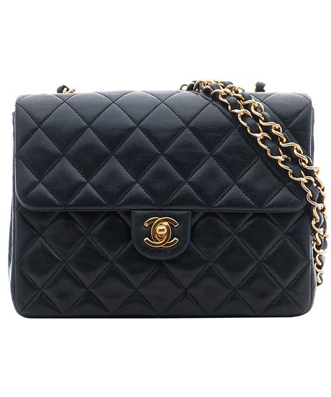 chanel black leather purse|chanel classic black handbag.